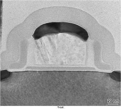 Hình 2: Hình ảnh cắt ngang của SONOS FET qua kính hiển vi điện tử TEM